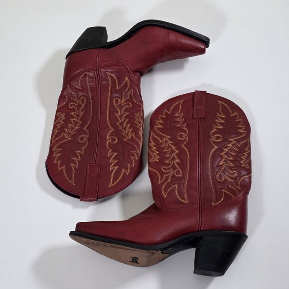 Laredo Western 51055 Boot Women 6.5 Madison Burnished Red Leather Stitch Cowgirl - Picture 6 of 16